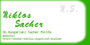 miklos sacher business card